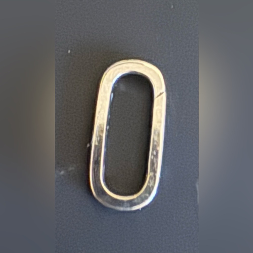 14k White Gold Rectangular Charm Clasp
